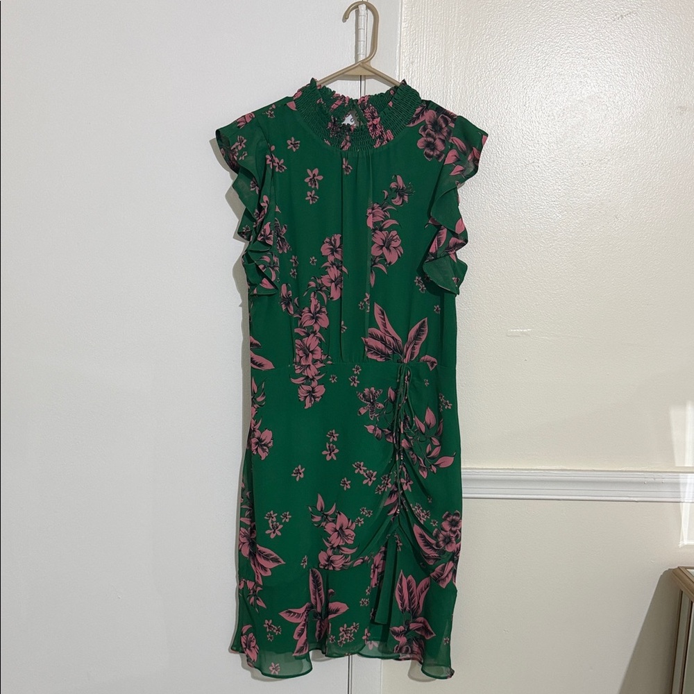 Sam Edelman Green Dress with Pink Floral Design